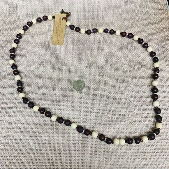 Rustic South Wood Bead Necklace - Picture 1 of 3
